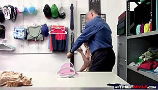 Busty Blonde Milf Sucks Guard's Cock As Thief