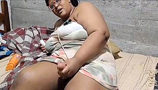 STEPSON HELPS FUTANARI STEPMOTHER MASTURBATE INTENSELY