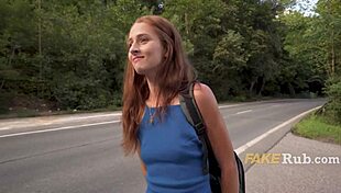 Shy czech girl forgot wallet and panties!