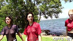 petite young teens in couple play with concupiscent snatches. licking balls, sucking cocks, fucking hard in rough group sex