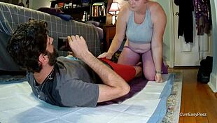 Panty wetting piss play liza pees on andy and plays with his dick as he pisses everywhere watersports is fun