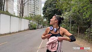 Latinas steamy gym workout ends with ass pounding