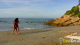 horny sluts with nice shaped bodies got fucked in the sand