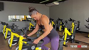 Latinas steamy gym workout ends with ass pounding