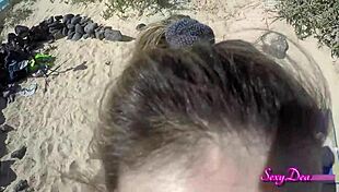 Scandalous POV doggystyle seduction on sandy beach