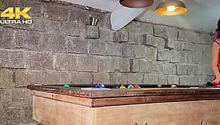 Latina Amateurs Enjoy Pool Table Fun