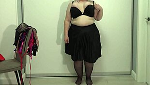 mature teacher chooses a bra for work big gorgeous boobs jump and pop out of bras saggy tits