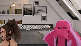 Hot girl gets on her knees and sucks a big dick to get her face cummed full game in bio