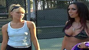 maya hills casually hunts for lesbians like rachel starr in a steamy bedroom scene