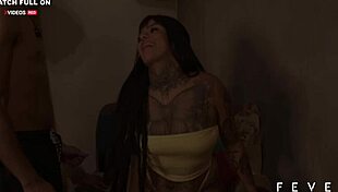 innocent dread-haired girl explores her first threesome, getting soaking wet