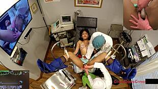 Channy Crossfire explores orgasm research backstage at the hospital.