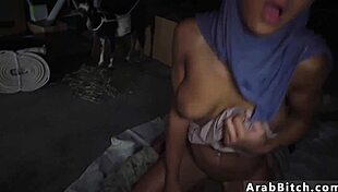 Hardcore Booty Drop by Petite Arab Teen in Military Uniform Outside Base