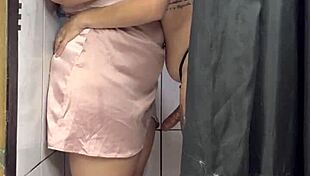 The big-assed woman with a giant cock enters the famous Rio store's dressing room and fucks the client intensely until she orgasms