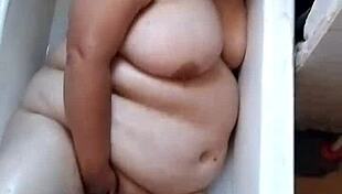 Couple masterbates, she sucks his cock, they hump until he cums on milf body!