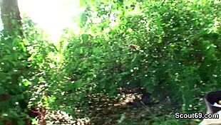 Two boys seduce stranger girl to fuck in park for money.