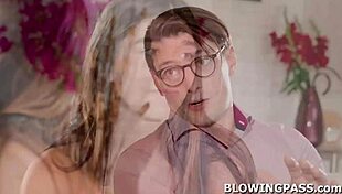 teen babe choking on private tutor's big cock