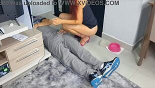 Housewife Without Panties Receives Internet Technician At Home