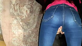 Stranger masturbates in jeans until orgasm in abandoned spot
