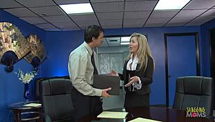 Beautiful Blonde Milf With Big Tits Lets Her Boss Fuck Her In The Office