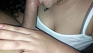 hey, watch my delicious girlfriend sucking the gardener's cock