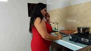 big ass ebony gets ridden in kitchen by muscular guy