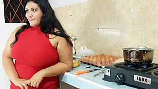 big ass ebony gets ridden in kitchen by muscular guy