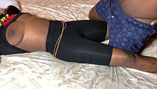 The slimthick African teen with a tight pussy gets passionately fucked by her lover.