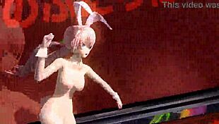 I-I am Megurine Luka, all nude in this bunny costume, my big tits and pussy exposed