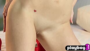 amazing blonde model does sensual striptease