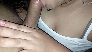 hey, watch my delicious girlfriend sucking the gardener's cock