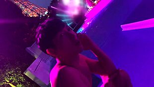 Half Beauty in Night Pool Gets Pounded Hard by Boyfriend