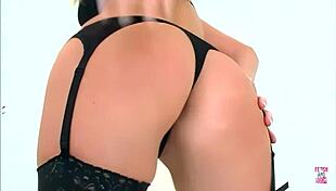 naughty blonde in black stockings rides big cock to great pleasure