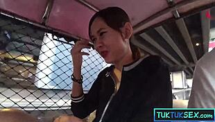 Asian student teen picked up in tuktuk for encounter