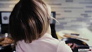 evelin gets doggystyled in the kitchen