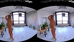 Busty blonde teen teasing