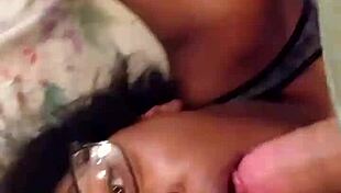 My ebony girlfriend gags on my bwc