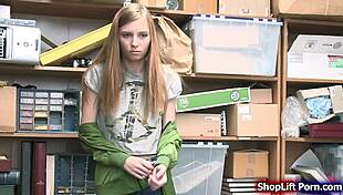 Skinny shoplifter fucked by LP officer