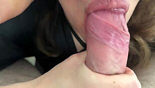 Hot stepmom helps stepson with blowjob