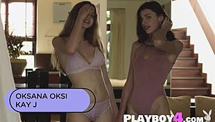 Perfect Lesbian Teen Oksana Oksi And European Model Kay J Posing Together