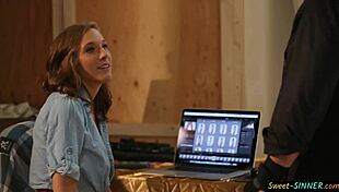 Sexy teen model fucks photographer hard