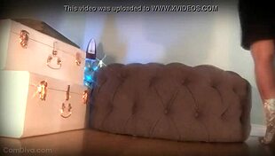 mesmerizing her slave with sparkling boots in femdom domination