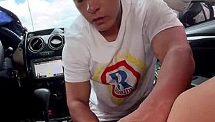 Stranger convinces me to fuck in his car in public