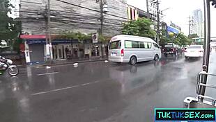 Asian student teen picked up in tuktuk for encounter