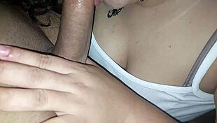 hey, watch my delicious girlfriend sucking the gardener's cock