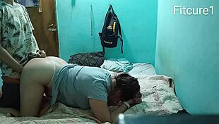 we fucked the chubby girl tangled in bed