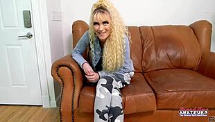 Skinny Blonde Cutie Sassy Sucks Big Hard Cock and Gets Jizzed