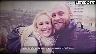 Angel Wicky, the horny stepsister, handles two massive cocks at the hostel.