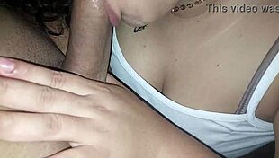 hey, watch my delicious girlfriend sucking the gardener's cock