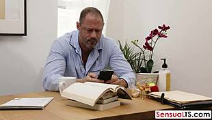 Guy bends over shemales for hardcore doggystyle ass pounding.