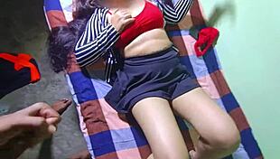 Beautiful Indian college girl enjoys sex with her boyfriend in the dorm